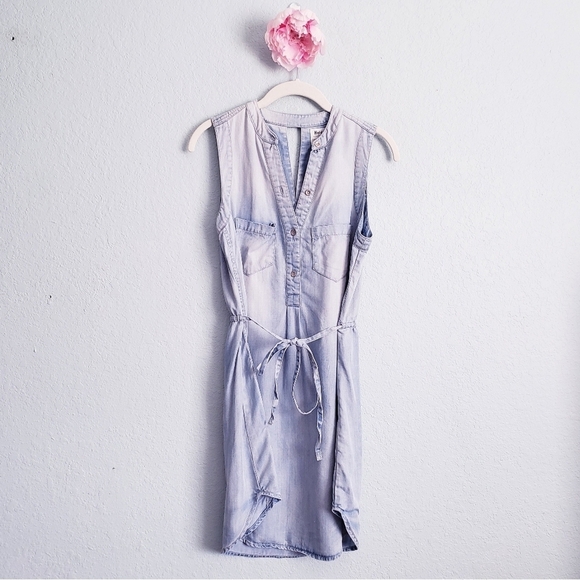 Anthropologie Holding Horses Chambray Denim Sleeveless Dress - Picture 1 of 9